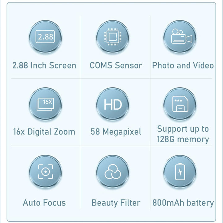 Lumora Fotokamera: 58MP Kompaktkamera mit 4K Video & 16X Zoom für detailreiche Bilder.