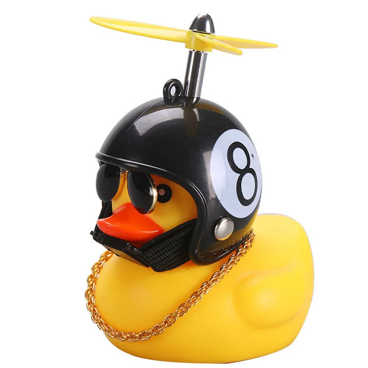 Kieselgel Enten-Fahrradklingel mit Helm & Fahrradlicht für Kinderfahrrad, ein lustiges Sicherheits-Gadget.