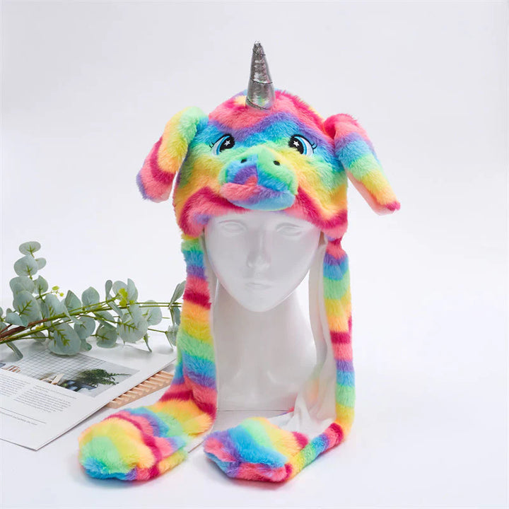 Einhorn Wackelohren Mütze für Kinder, weich & bequem, das Highlight für jede Mottoparty.