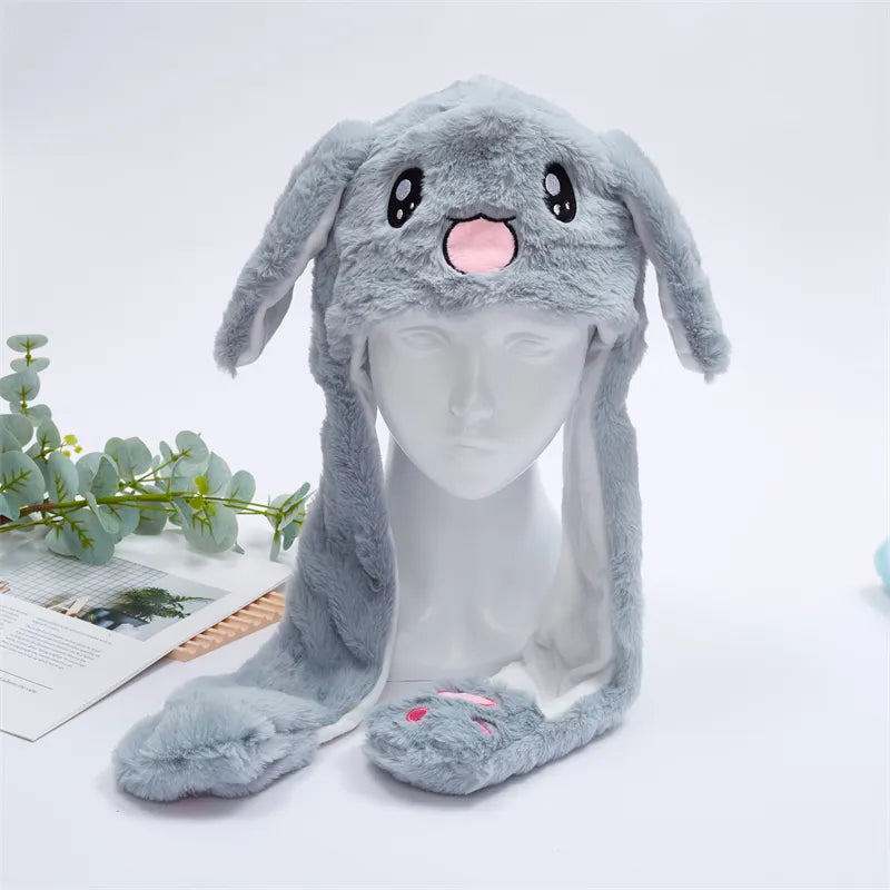 Warme Unisex Wintermütze mit hochklappbaren Tierohren, ideal als Partyhut & Geschenk.