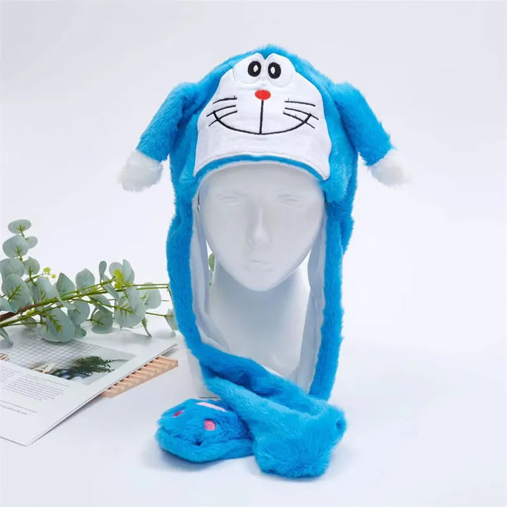 Flauschige Tiermütze mit hochklappbaren Ohren, für Spaß im Schnee & an Karneval, unisex.