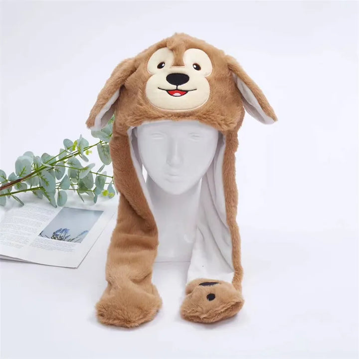 Tiermütze mit beweglichen Ohren, das ultimative Party-Accessoire für den Winter, unisex.