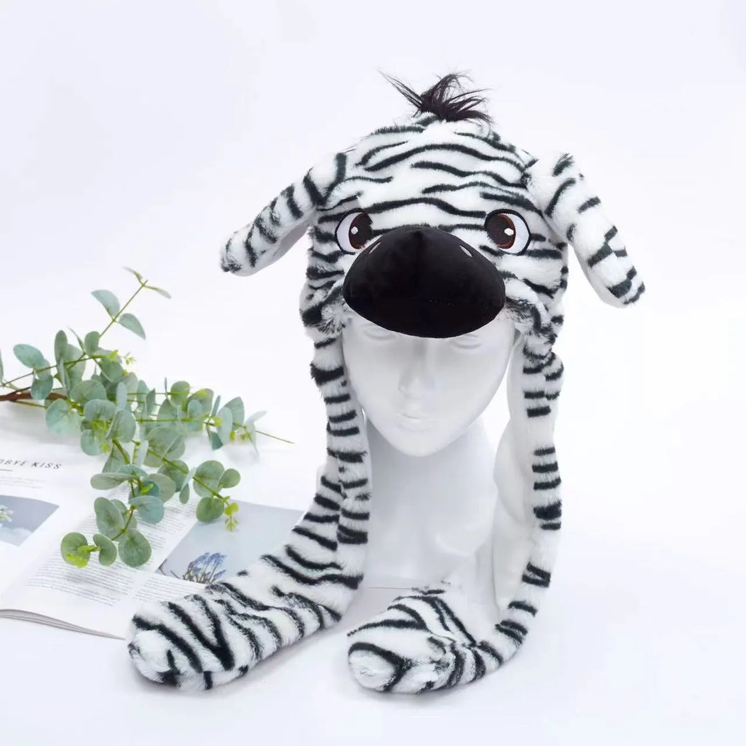 Originelle Tiermütze mit Wackelohren, für eine lustige Zeit im Winter, warm & weich.