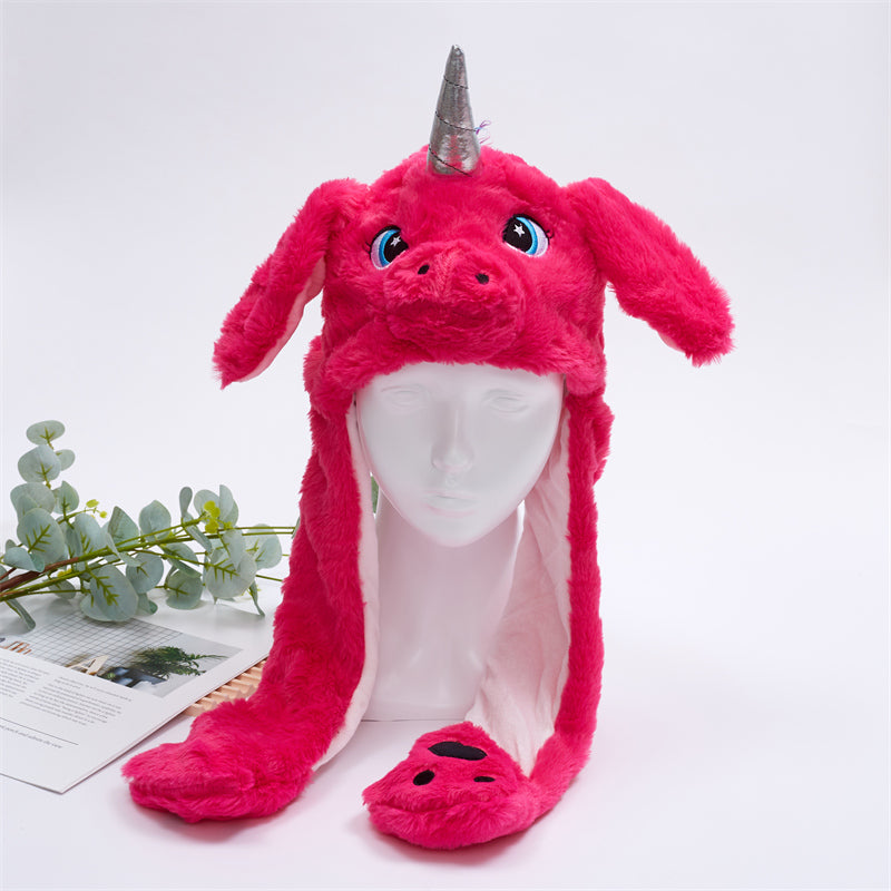 Modische Wintermütze mit beweglichen Tierohren, ideal als Geschenk für Freunde & Familie.
