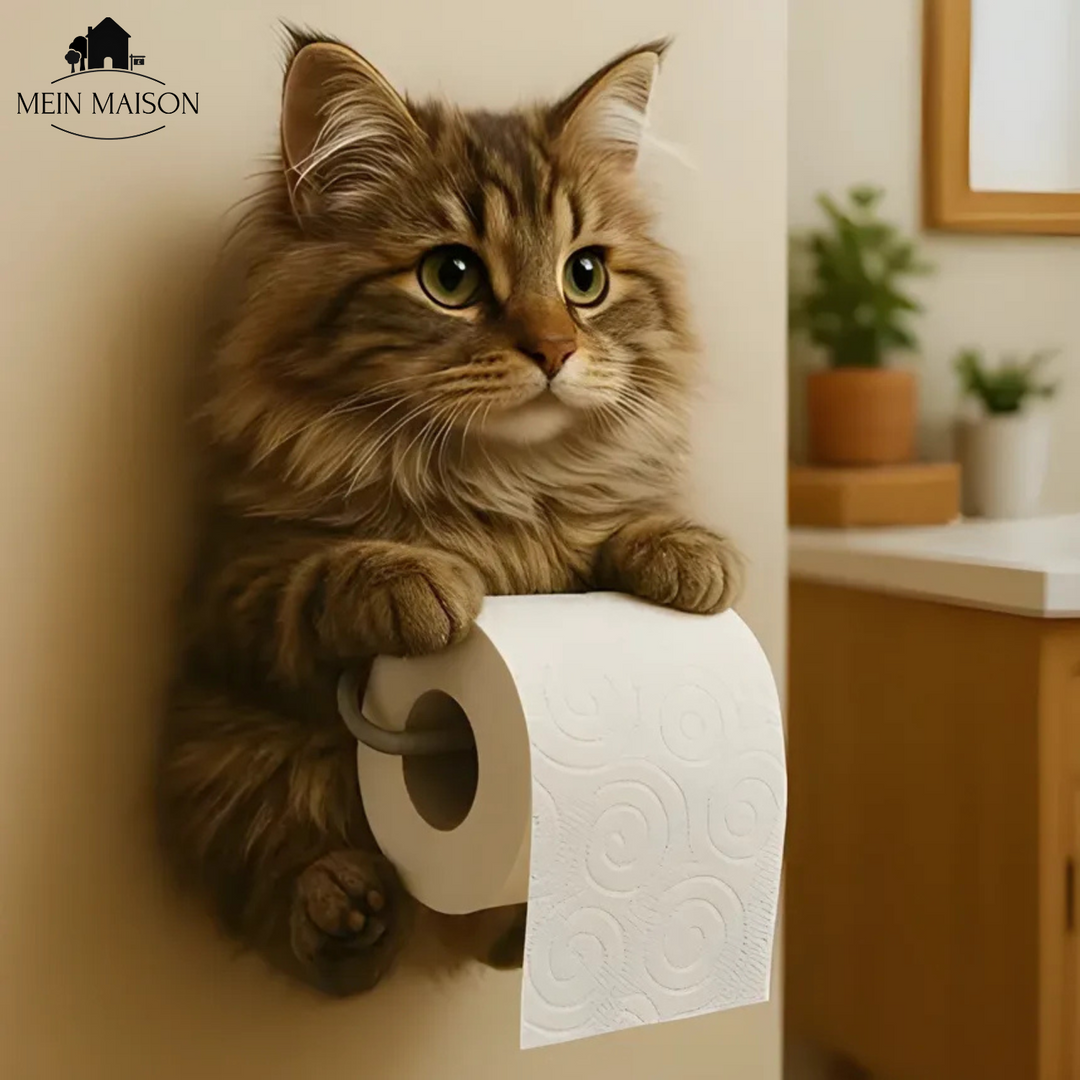 Einzigartiger Katzenhalter für Toilettenpapierrollen, eine lustige und praktische Bereicherung für Ihr WC.