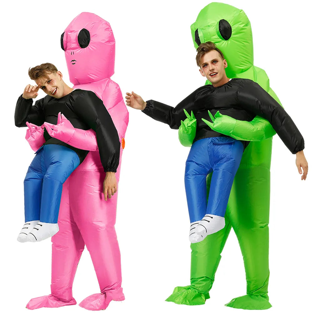 Lustiges aufblasbares Alien Kostüm für Kinder & Erwachsene, ideal für Halloween, Karneval & Mottopartys.