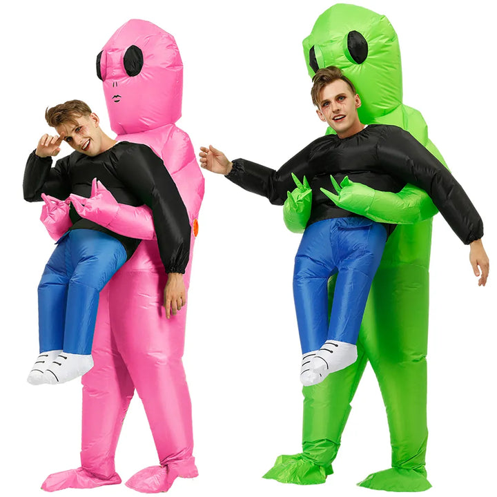 Lustiges aufblasbares Alien Kostüm für Kinder & Erwachsene, ideal für Halloween, Karneval & Mottopartys.