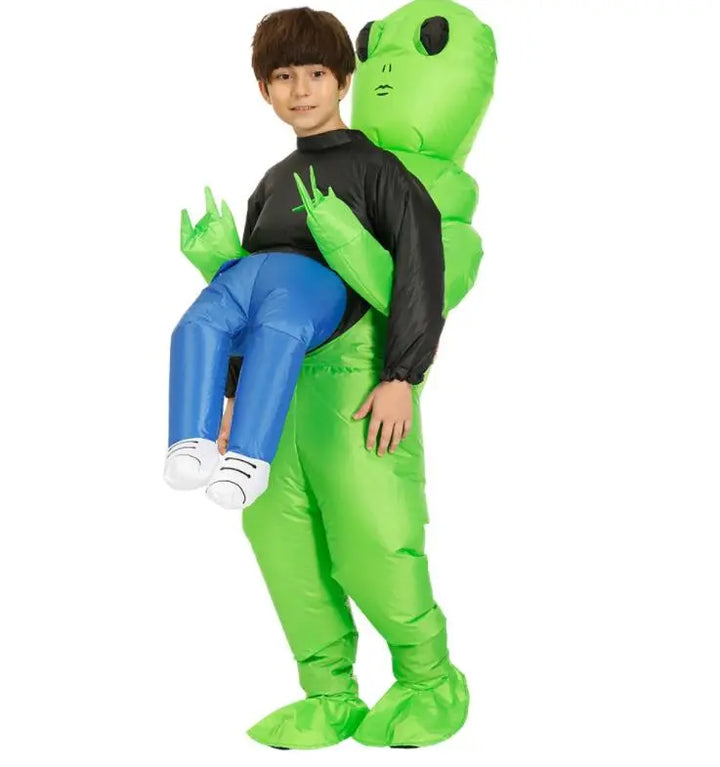 Originelles aufblasbares Alien Kostüm für alle Geschlechter & Altersgruppen, ideal für Halloween, Karneval & Mottopartys.