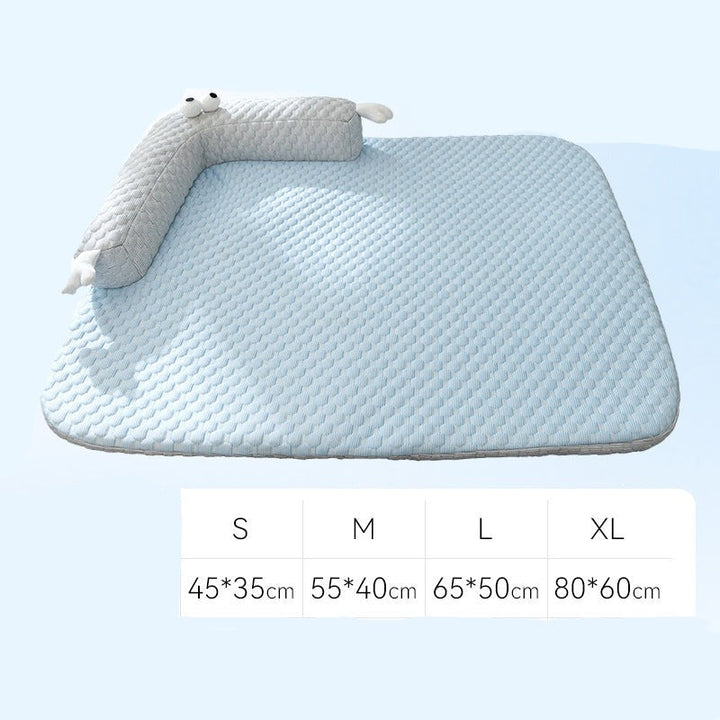 Robuste beige Hundekühlmatte als komfortables Hundebett, ideal für Haustierkühlung im Sommer, leicht zu reinigen.