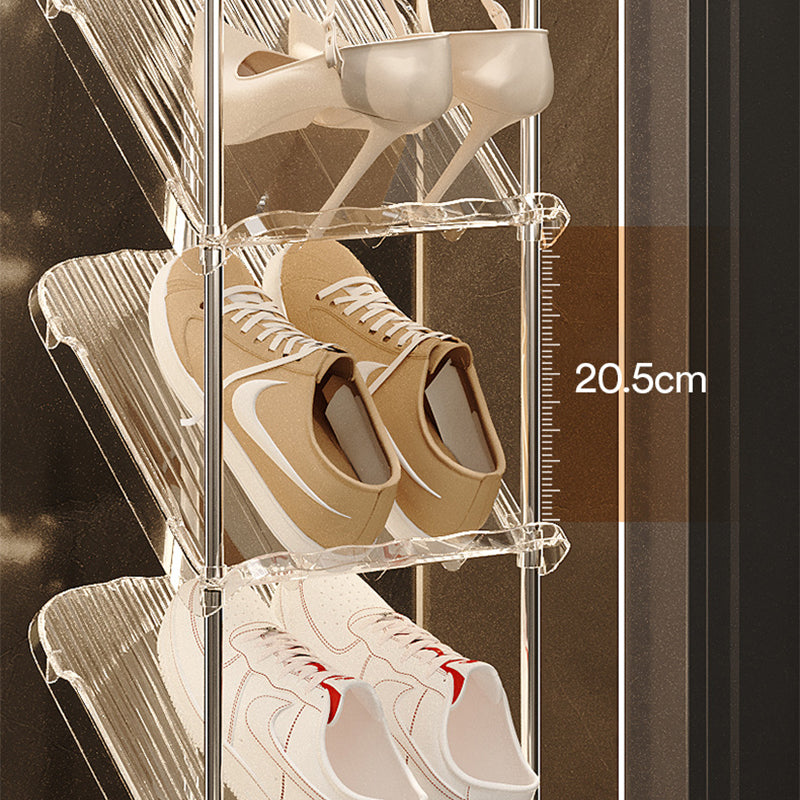 Elegantes Ordnungssystem: transparentes Schuhregal hält Schuhe ordentlich & leicht zugänglich.