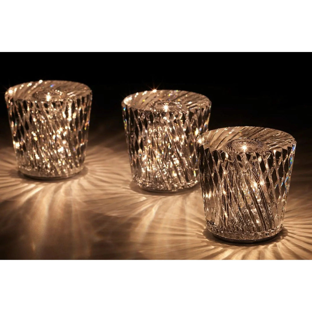 Wiederaufladbare LED Kristalllampe, kabellos, moderne dekorative Beleuchtung für jeden Raum.