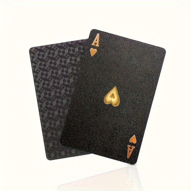 Flexible, langlebige schwarze Wasserdichte Spielkarten im Set, ideal für Poker, Partys & Outdoor-Freizeit.