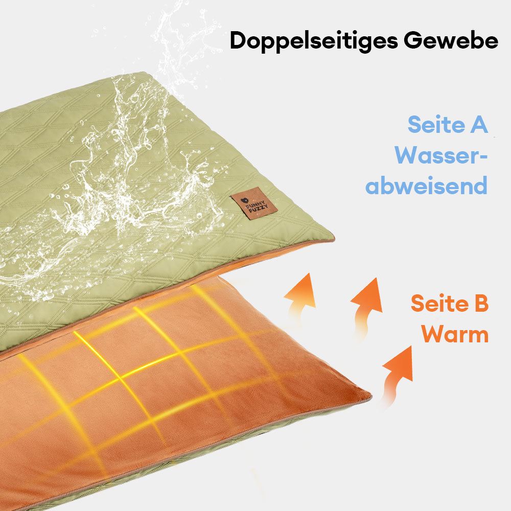 Schützende, wasserabweisende Hundematte; beidseitig weich für maximale Entspannung & Gemütlichkeit.