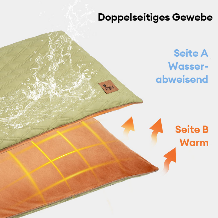 Schützende, wasserabweisende Hundematte; beidseitig weich für maximale Entspannung & Gemütlichkeit.