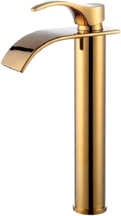 Moderner Einhandmischer, Wasserfall Waschtischarmatur aus Messing, stilvolle Badarmatur.