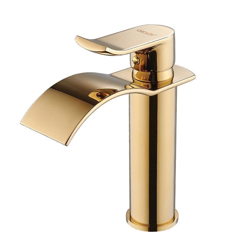 Chrom Wasserfallarmatur, luxuriöse Waschtischarmatur, moderner Bad-Einhandmischer.