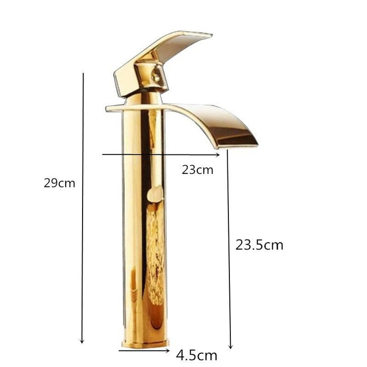 Hochwertige Messing Wasserfall Waschtischarmatur, eleganter Einhandmischer für Waschbecken.