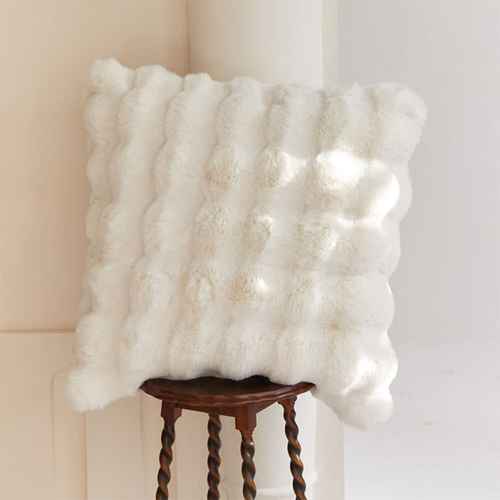 Hypoallergene Kaninchenfellimitat Kuscheldecke, doppellagig, fusselfrei, für Allergiker geeignet.