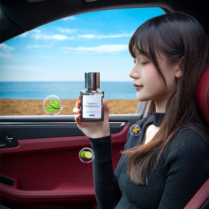 Detailaufnahme des luxuriösen Auto Duftzerstäubers, zeigt hochwertiges Design & Verarbeitung.