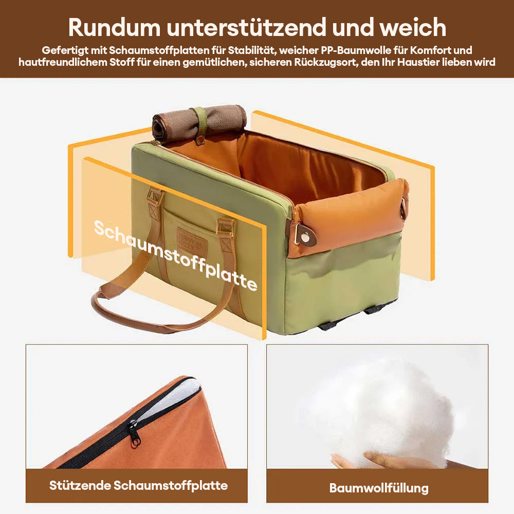 Kuscheliger Haustier Autositz für die Mittelkonsole, bietet Geborgenheit beim Autofahren.