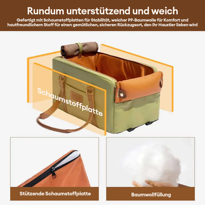 Kuscheliger Haustier Autositz für die Mittelkonsole, bietet Geborgenheit beim Autofahren.