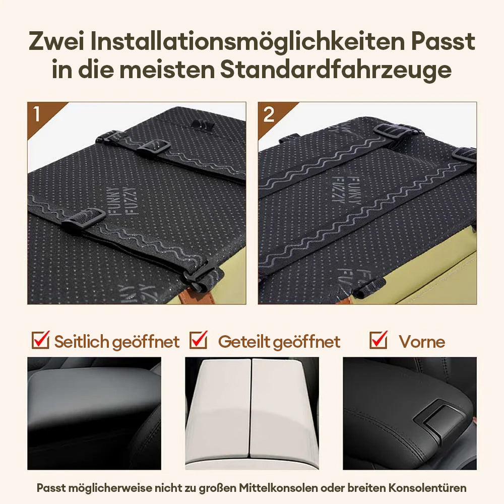 Hochwertiger Haustier Autositz aus Kunstleder für die Mittelkonsole, langlebiger Haustiertransport.