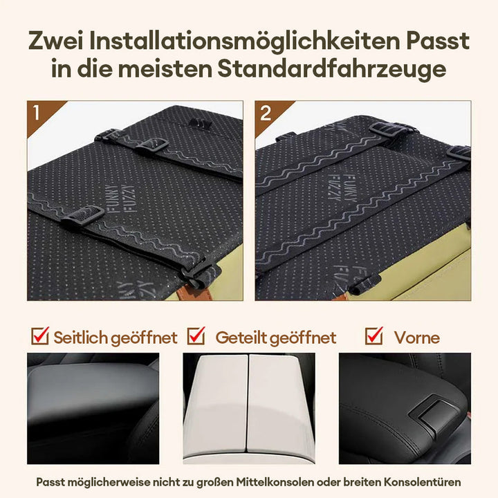 Hochwertiger Haustier Autositz aus Kunstleder für die Mittelkonsole, langlebiger Haustiertransport.