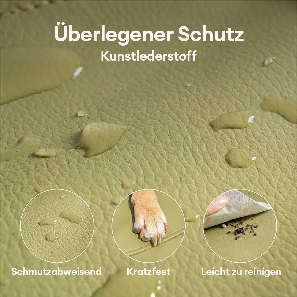 Exklusiver Haustier Autositz im Luxus-Design, Kunstleder-Komfort für die Mittelkonsole.