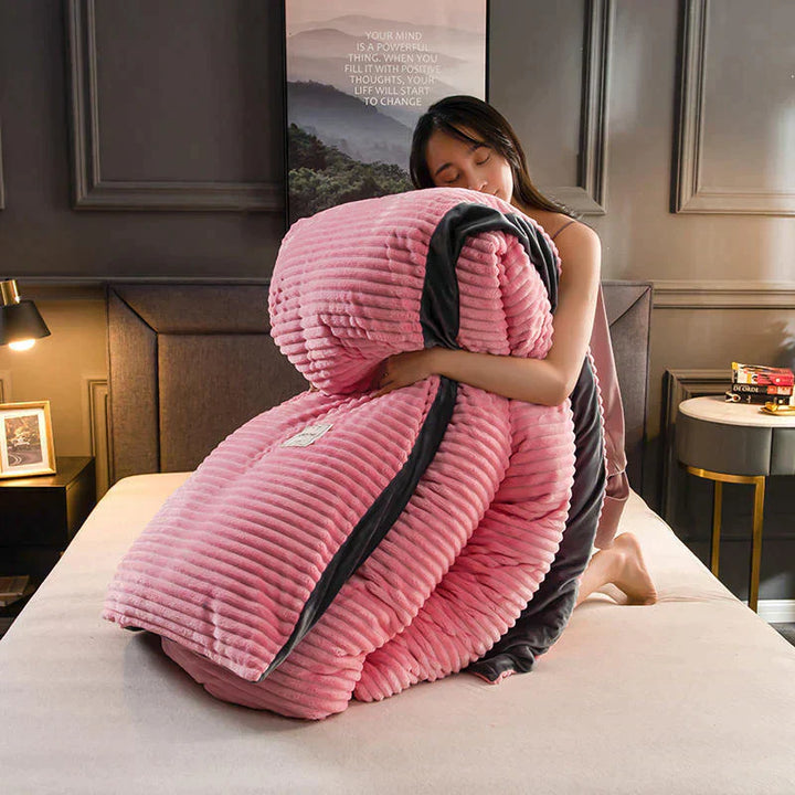 Ultraweicher Samt-Fleece Bettbezug für luxuriöse Wärme & gemütliche Nächte im Schlafzimmer. Winterbettwäsche.