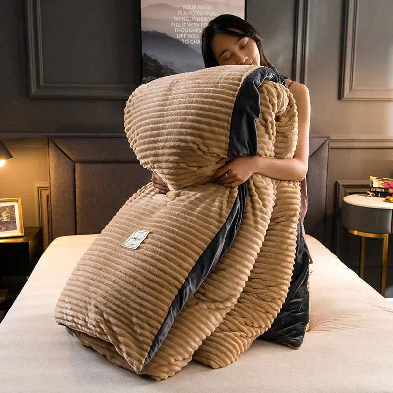 Wunderbar weicher & warmer Samt-Fleece Bettbezug für traumhaft gemütliche Stunden im Bett. Winter.