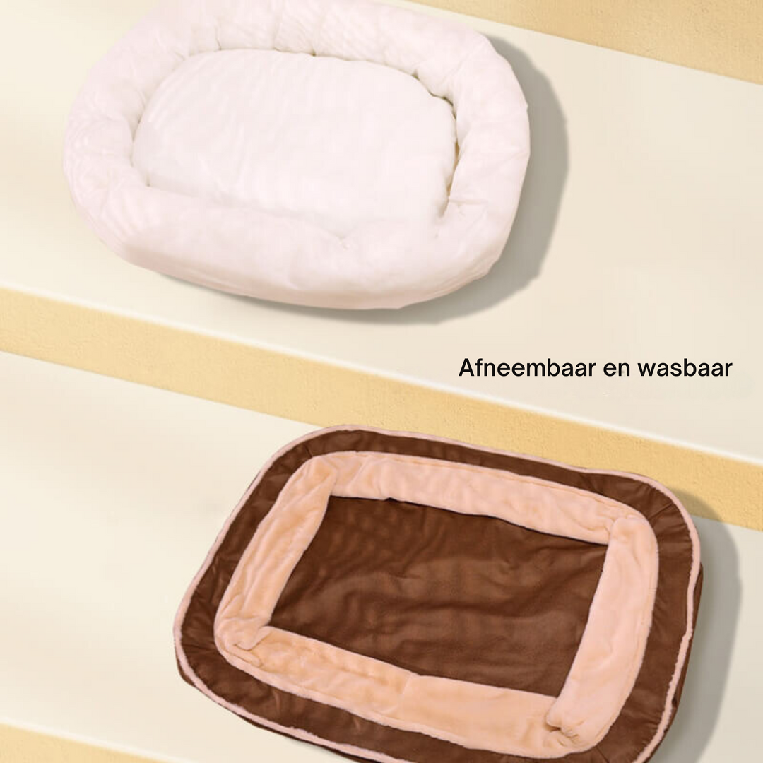 Hochwertiges CozyPaw™ Hundebett, dunkelblau, mit strapazierfähigem, waschbarem Bezug. Luxuriöser Haustier-Schlafplatz.