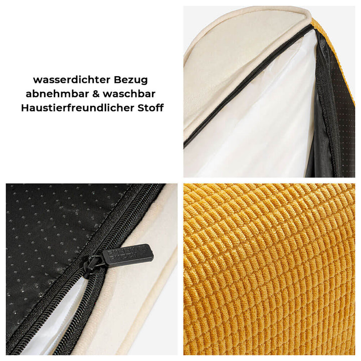 Gelenkschonendes Hundebett, orthopädisch geformt für gesunden Schlaf. Wasserdicht & komfortabel für jedes Haustier.