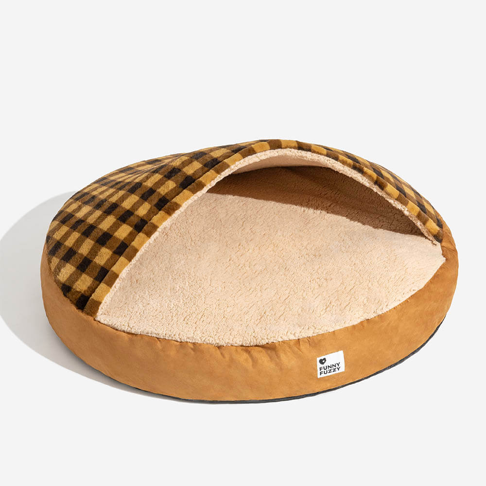Traumhaftes Hundebett, Plüsch, mit elegantem Baldachin, höchster Komfort als Luxushundebett.