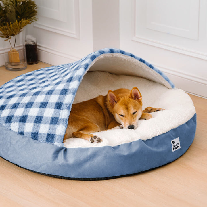 Weichstes Hundebett mit Baldachin, Plüsch, bietet einen luxuriösen Rückzugsort für Ihren Hund.