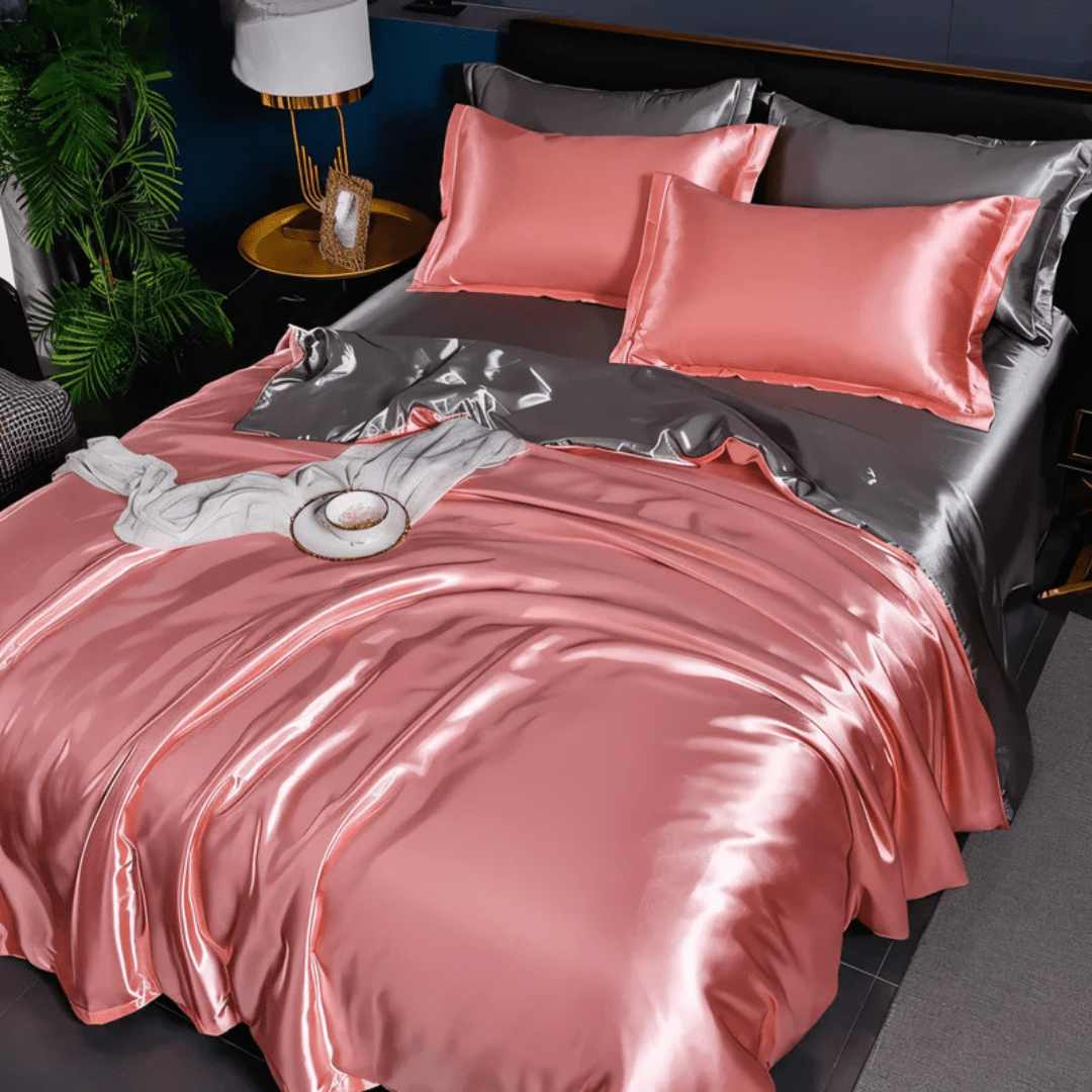 Das luxuriöse Seidenbettset: Elegante Bettwäsche aus Polyester für Komfort & modernes Schlafzimmer.