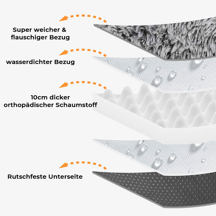 Supergroßes Kuschelbett für Hunde & Menschen. Luxuriöses, waschbares Familienbett, ideal zum Schlafen.