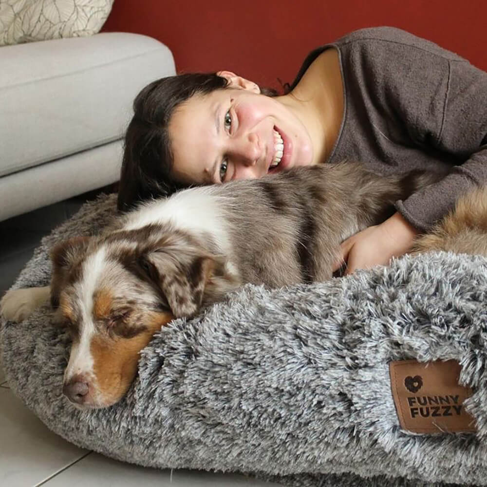 Orthopädisches Kuschelbett, extra groß, für tiefen Schlaf von Mensch & Hund. Waschbar & bequem.