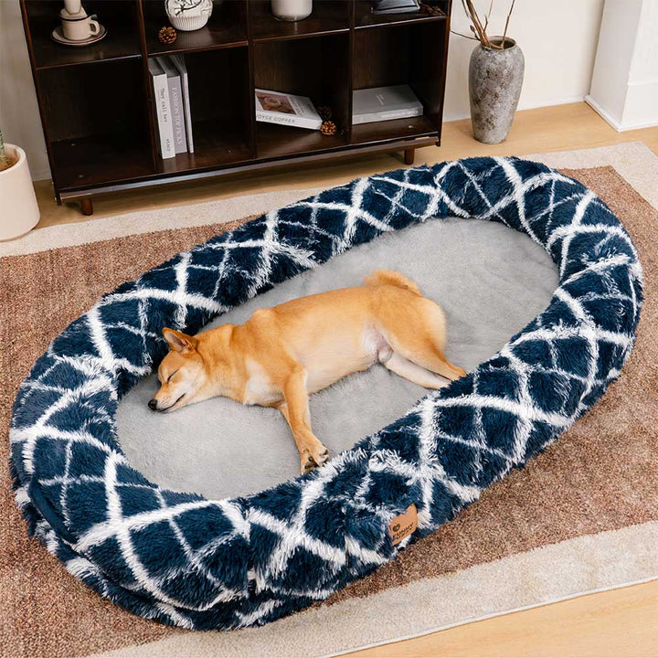 Großes Hundebett, waschbar. Ein Supergroßes Bett für Menschen & Hunde zum gemeinsamen Entspannen.