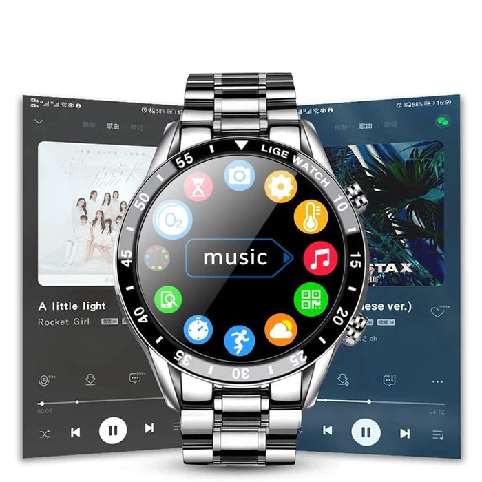 Unisex 4G Smartwatch mit Bluetooth. Connected Uhr für Gesundheitstracking und Kommunikation, luxuriöses Design.