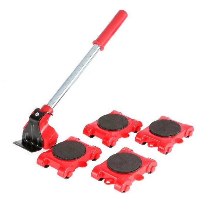 Detailaufnahme des robusten Möbelhebers Liftaro, ergonomisches Design für sicheres Anheben schwerer Möbel.
