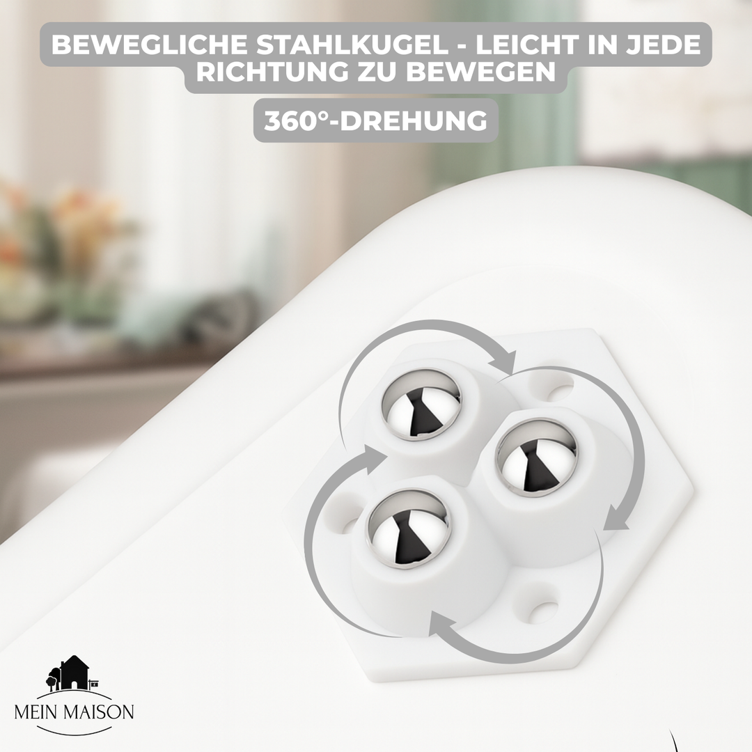 Kompakte Minirollen 360° für Möbel, unsichtbar & effektiv; Haushaltshelfer für leichte Bewegung.