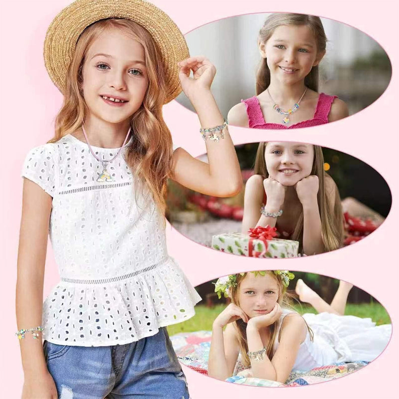 Kreativset für Mädchen: DIY Armband Bastelset mit funkelnden Charms und bunten Perlen zum Selbermachen.