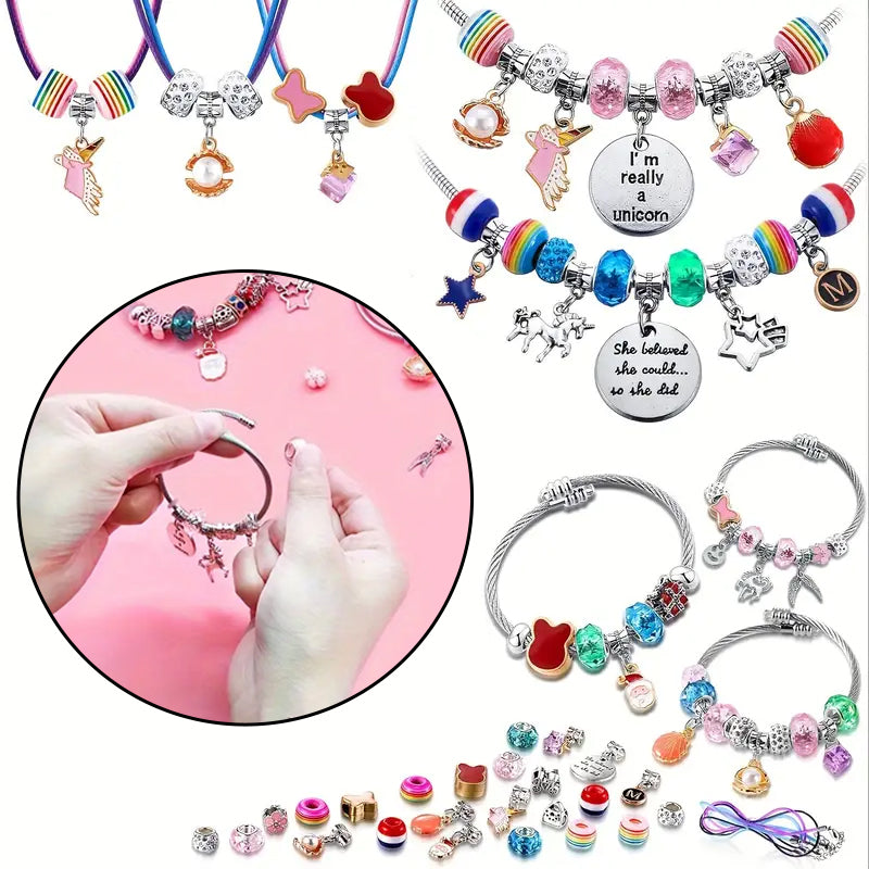 Kreatives DIY Schmuckset für Mädchen zum Gestalten persönlicher Armbänder mit Freunden.