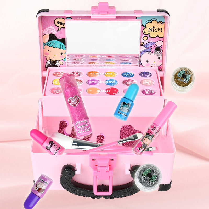 Mädchen Kinderschminkset, rosa-lila Design. Ungiftig, abwaschbar & leicht zu entfernen.
