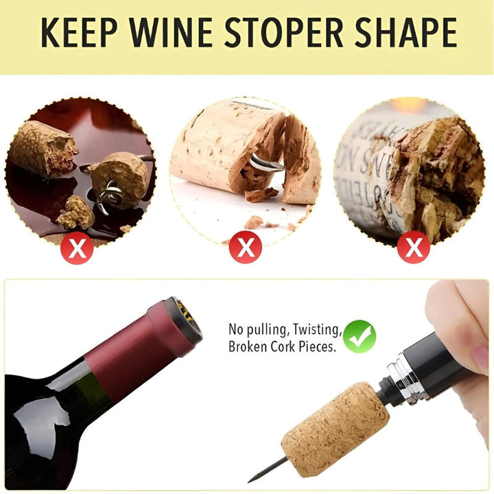 Das perfekte Geschenk für Weinliebhaber: Dieser mühelose Luftdruck-Weinöffner macht das Entkorken einfach.