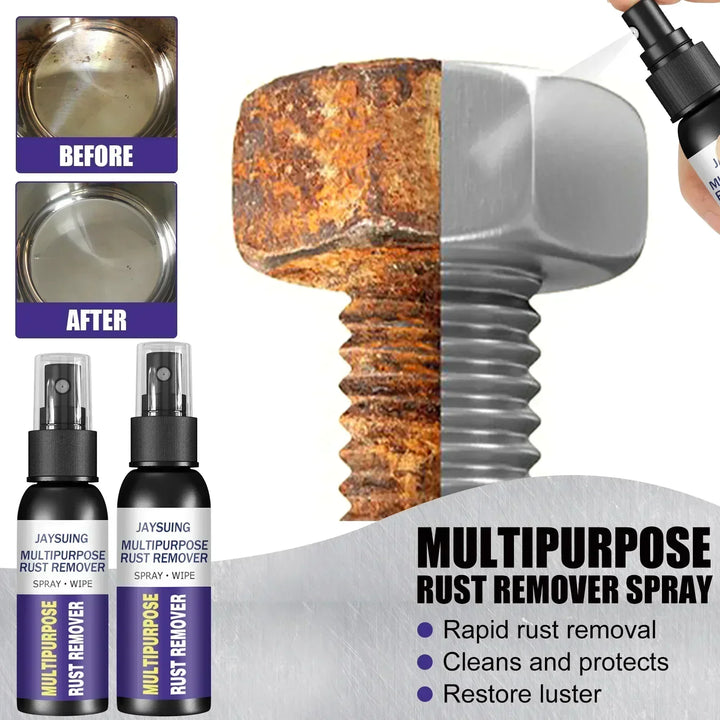 Hand sprüht Madeluxe Rostentferner auf rostige Autoteile. Schnelle Reparatur & effiziente Autopflege.
