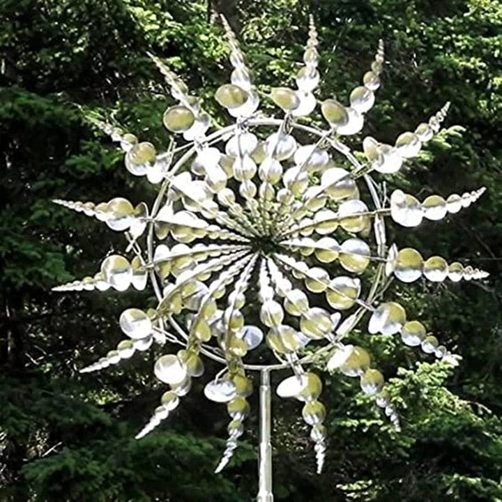 Faszinierende kinetische Windmühle aus Metall, drehendes Outdoor-Windspiel für Garten & Terrasse.