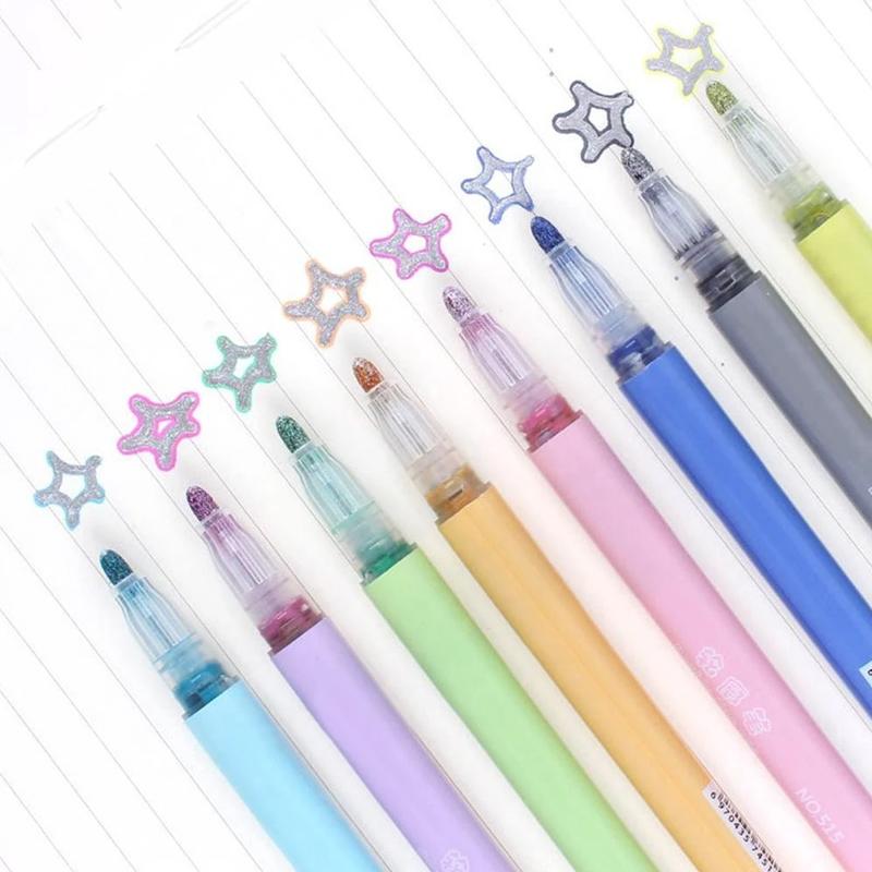 Buntes Set Magischer Konturstifte für Malen, Zeichnen und Basteln. Für Kinder & Erwachsene, Glitzerstifte Marker.