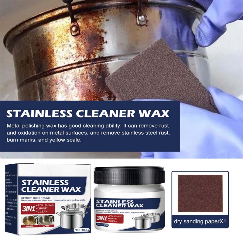 Nahaufnahme der cremigen Nano Reinigungs-Paste, ideal für Edelstahl, Chrom und andere Oberflächen.