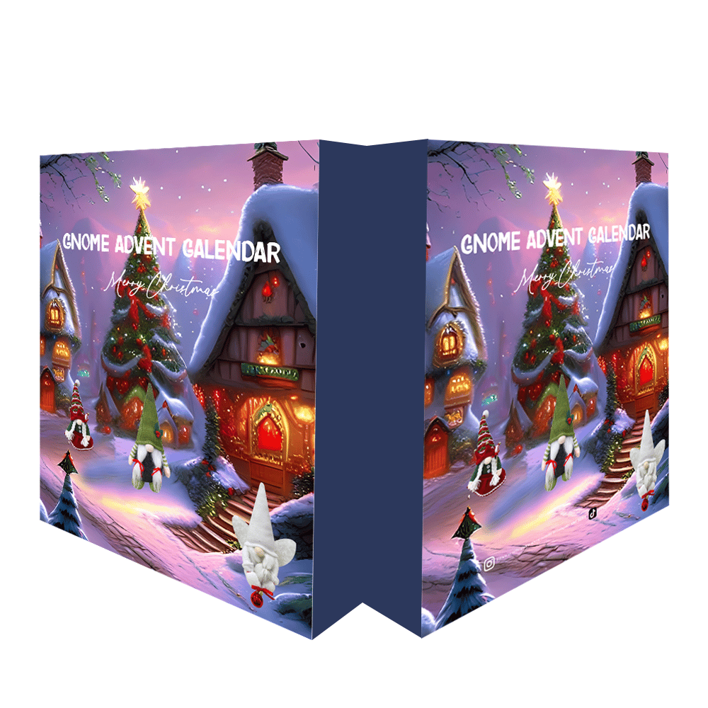 Detailansicht des Elfen Adventskalenders 2024, zeigt die liebevoll gestalteten Türchen und Plüschtiere.